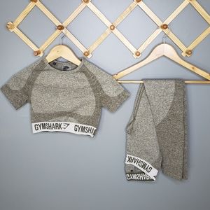 Gymshark Khaki/Sand Flex Leggings & Crop Top